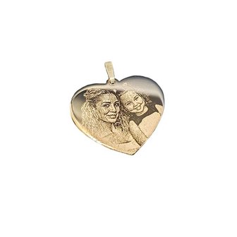 Gouden hanger hart met foto