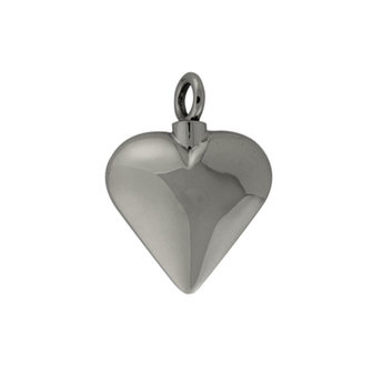 Zilveren ashanger hart 19x19 mm
