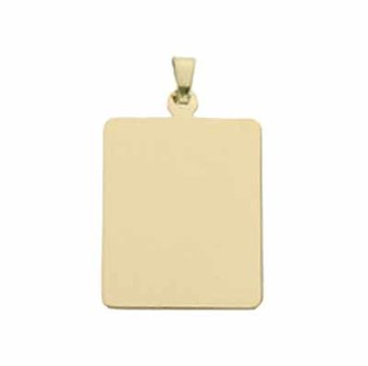 Gouden ketting hanger met foto rechthoek large