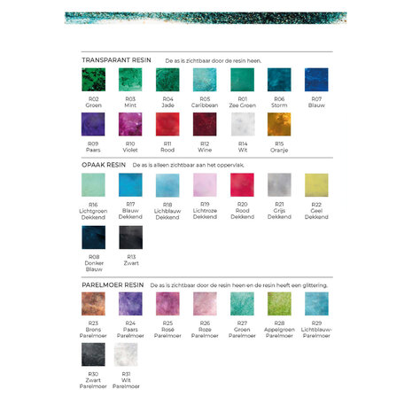 Zilveren asbedel hartje met transparante resin in diverse kleuren